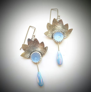 Blue and Sterling Silver Earrings