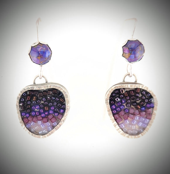 Purple Ombre micro mosaic earrings